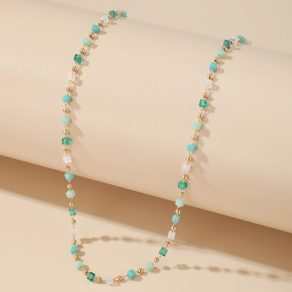 *ALETTA* Blue x White Bead Fashion Necklace